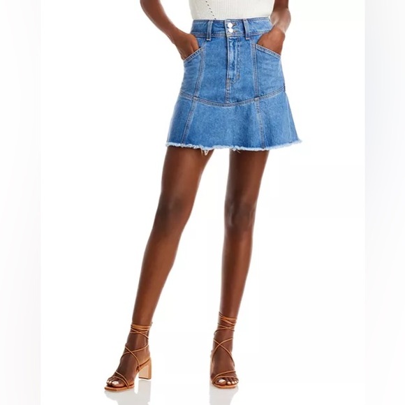 Veronica Beard Lavelle Denim Mini Skirt Sz 8 - Picture 3 of 10